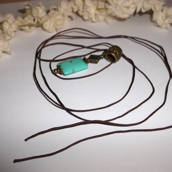 Necklace, Pendant, Boho Necklace, Cord Necklace, Turquoise Necklace, Gift 7938 - Picture 5 of 10